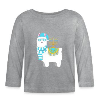 Hanoukka Hanoukka Hanoukka - T-shirt manches longues bio Bébé - gris chiné - Devant