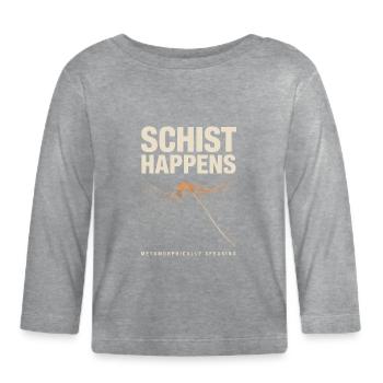 Schist Happens Wave Metamorphic Art - Organic Baby Long Sleeve T-Shirt - heather grey - Front