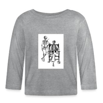 Squelette - T-shirt manches longues bio Bébé - gris chiné - Devant
