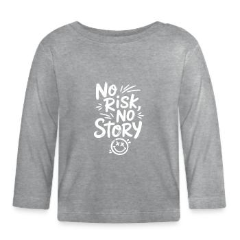 Smiley sans risque, sans histoire - T-shirt manches longues bio Bébé - gris chiné - Devant