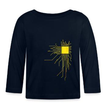 platine Core cpu Computer Nerd Programmierer admin - Baby Bio-Langarmshirt - Navy - Vorne