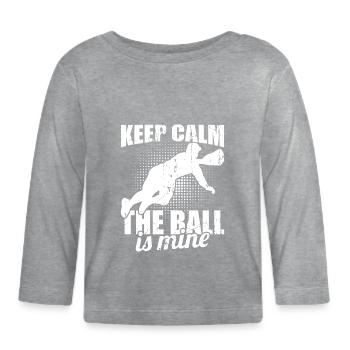Baseball Catcher - Baby Bio-Langarmshirt - Grau meliert - Vorne
