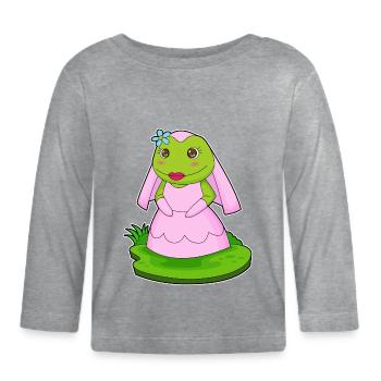 Frog Bridal Veil Wedding - Organic Baby Long Sleeve T-Shirt - heather grey - Front