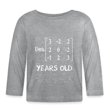 28th birthday 28 years matrix determinant - Organic Baby Long Sleeve T-Shirt - heather grey - Front