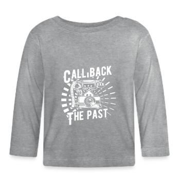 Bringing back the past - Organic Baby Long Sleeve T-Shirt - heather grey - Front