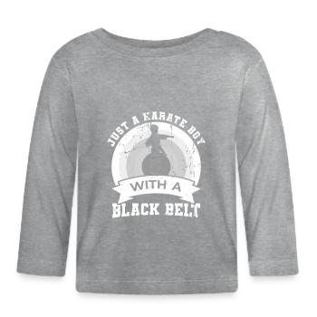 Garçon de karaté - T-shirt manches longues bio Bébé - gris chiné - Devant