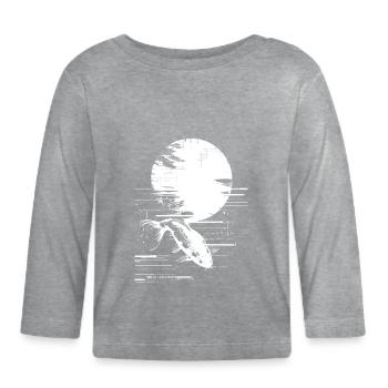 Fishing Drawing - Organic Baby Long Sleeve T-Shirt - heather grey - Front
