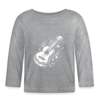 Ukulele - Baby Bio-Langarmshirt - Grau meliert - Vorne