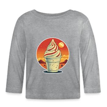 Portrait de coupe glacée - T-shirt manches longues bio Bébé - gris chiné - Devant