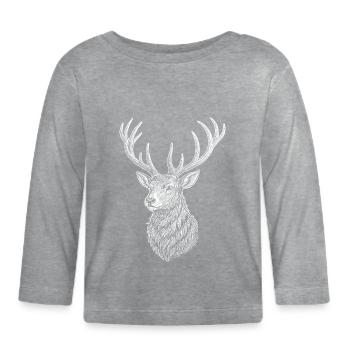 Deer - Organic Baby Long Sleeve T-Shirt - heather grey - Front