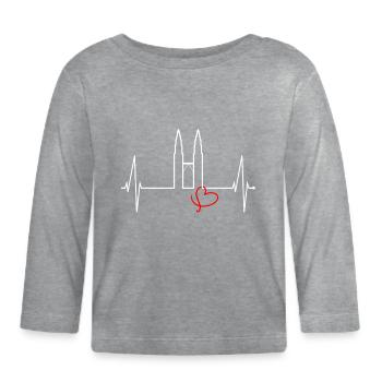 Kuala Lumpur Skyline Herzschlag Malaysia Love KLCC - Baby Bio-Langarmshirt - Grau meliert - Vorne