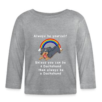 Dackel - Baby Bio-Langarmshirt - Grau meliert - Vorne