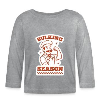 Saison de prise de masse - T-shirt manches longues bio Bébé - gris chiné - Devant