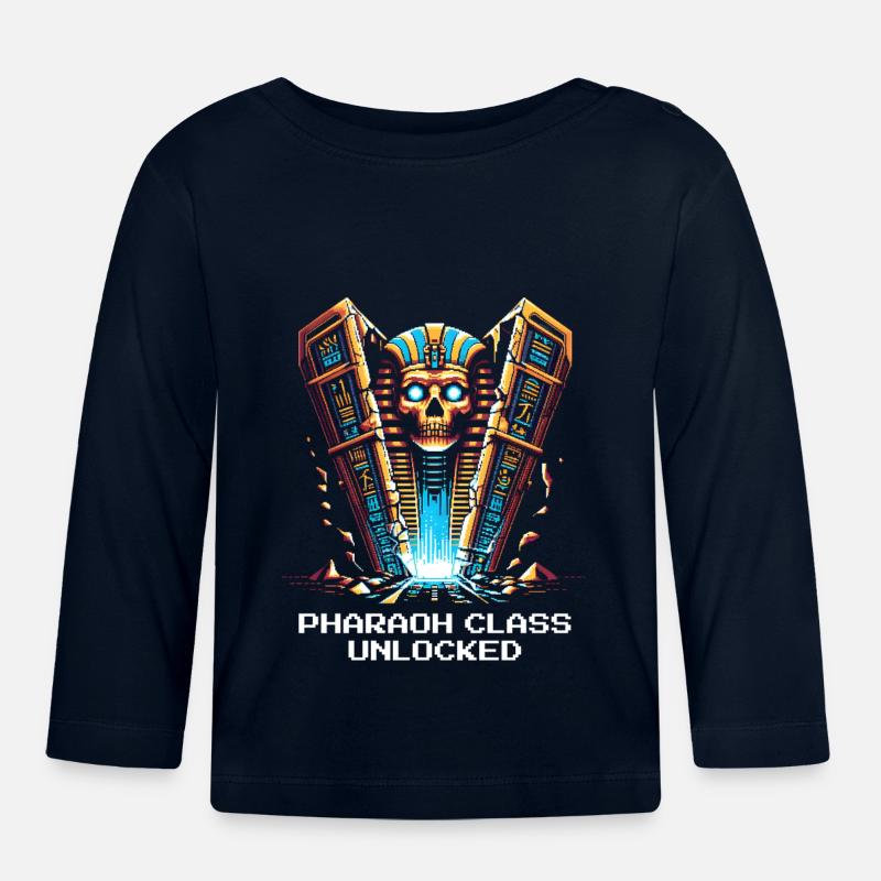 Classe Pharaon débloquée | Égypte, JdR - T-shirt manches longues bio Bébé - marine