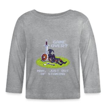 No Game Over | Only Stamina Empty - RPG Vibe - Organic Baby Long Sleeve T-Shirt - heather grey - Front
