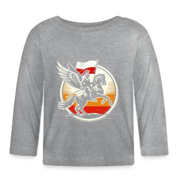 Hussards ailés Coucher de soleil Guerrier polonais - T-shirt manches longues bio Bébé - gris chiné - Devant