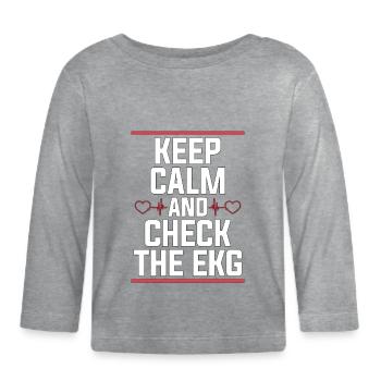 Cardiac Tech Keep Calm And Check The Cath Lab - Baby Bio-Langarmshirt - Grau meliert - Vorne