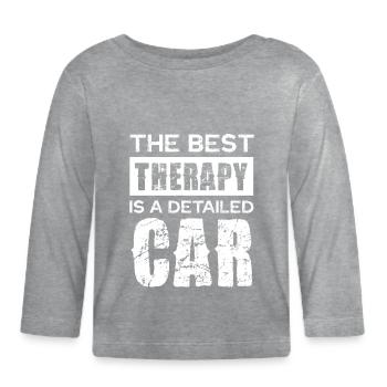Best Car Detail Typography - Baby Bio-Langarmshirt - Grau meliert - Vorne