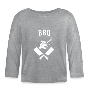 BBQ ideal für Grillfreunde - Baby Bio-Langarmshirt - Grau meliert - Vorne