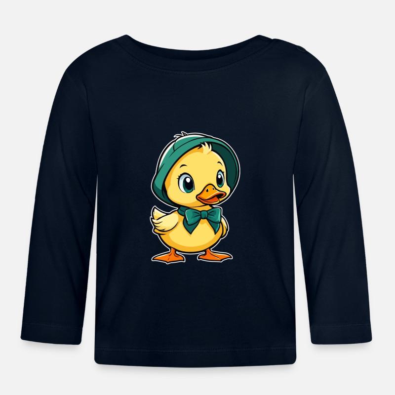 Petit canard mignon, bébé canard - T-shirt manches longues bio Bébé - marine