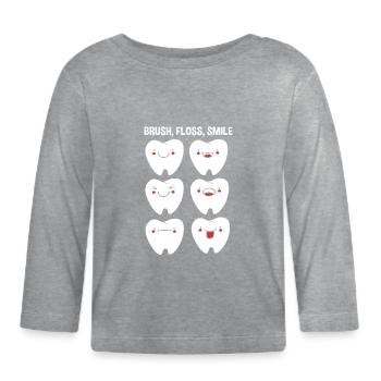 Dentiste réceptionniste - T-shirt manches longues bio Bébé - gris chiné - Devant