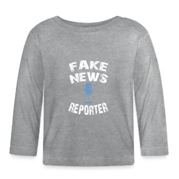 fake news reporter, fausse nouvelle chemise - T-shirt manches longues bio Bébé - gris chiné - Devant