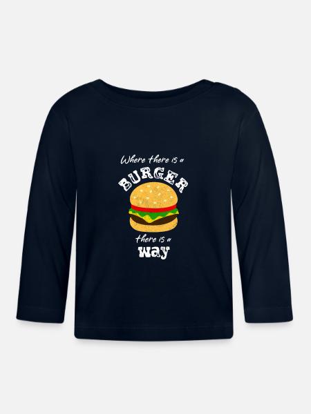 Burger Hamburger - Baby Bio-Langarmshirt - Navy