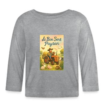 Peasant common sense - Organic Baby Long Sleeve T-Shirt - heather grey - Front