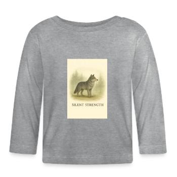 Silent Force Wolf - Organic Baby Long Sleeve T-Shirt - heather grey - Front