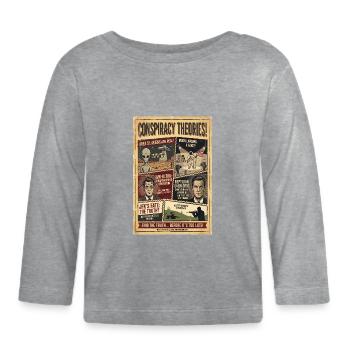 Plakat zu Verschwörungstheorien - Baby Bio-Langarmshirt - Grau meliert - Vorne