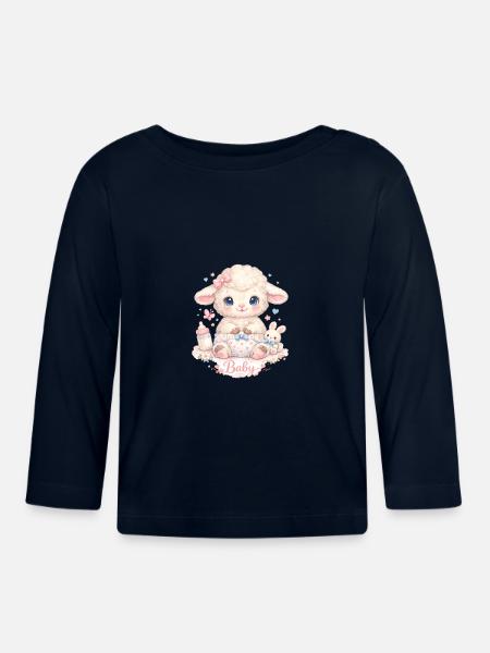 Baby Schäfchen - Baby Bio-Langarmshirt - Navy