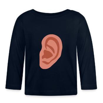 Großes Ohr - Baby Bio-Langarmshirt - Navy - Vorne