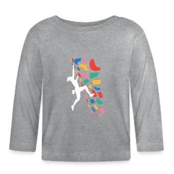 Bouldering Climber Colorful Holds - Organic Baby Long Sleeve T-Shirt - heather grey - Front