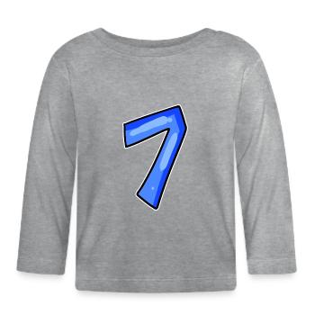 Zahl 7 Nummer - Baby Bio-Langarmshirt - Grau meliert - Vorne