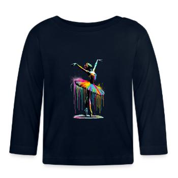 Balletttänzerin mit Tutu - Baby Bio-Langarmshirt - Navy - Vorne