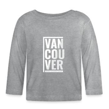 Vancouver Block Typo Noir - T-shirt manches longues bio Bébé - gris chiné - Devant