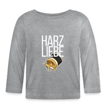 Harzliebe Handball Design - Baby Bio-Langarmshirt - Grau meliert - Vorne