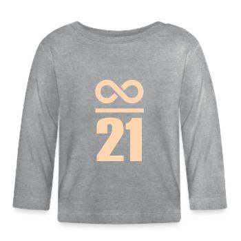 Infini par 21 millions de Bitcoin Infinity - T-shirt manches longues bio Bébé - gris chiné - Devant