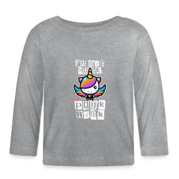 Punk Rock Unicorn - Organic Baby Long Sleeve T-Shirt - heather grey - Front