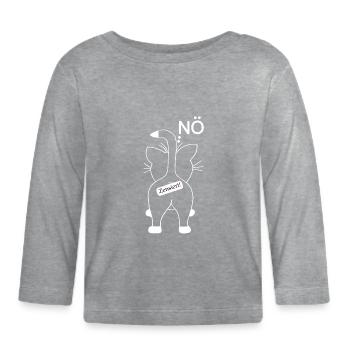 Non. Juste non. Chat par derrière - T-shirt manches longues bio Bébé - gris chiné - Devant