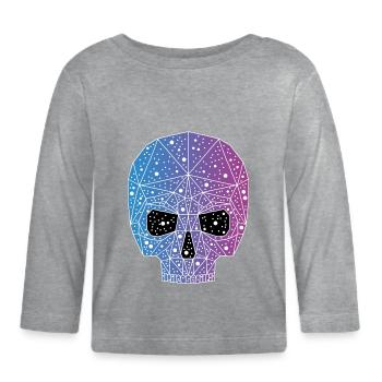 Tête de mort galactique - T-shirt manches longues bio Bébé - gris chiné - Devant
