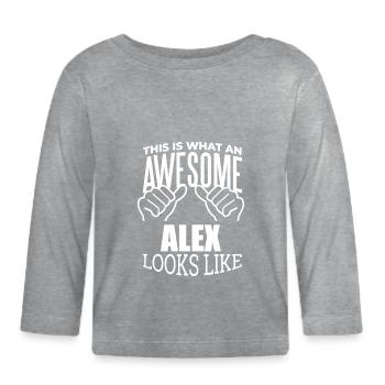 Alex - Organic Baby Long Sleeve T-Shirt - heather grey - Front