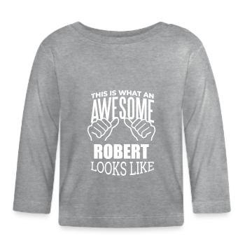 Robert - Organic Baby Long Sleeve T-Shirt - heather grey - Front