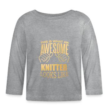 tricot - T-shirt manches longues bio Bébé - gris chiné - Devant