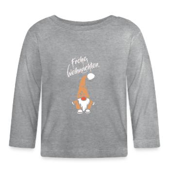 Joyeux Noël Symbole Diablotin Icône Barbe Blanche - T-shirt manches longues bio Bébé - gris chiné - Devant