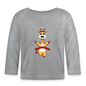 Girafe Jogger Jogging Sport - T-shirt manches longues bio Bébé - gris chiné - Devant
