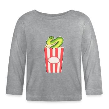 Maïs soufflé serpent - T-shirt manches longues bio Bébé - gris chiné - Devant