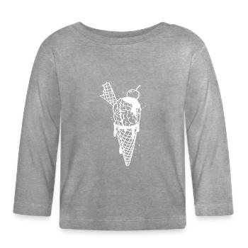 Brainfood 3 Inverser - T-shirt manches longues bio Bébé - gris chiné - Devant