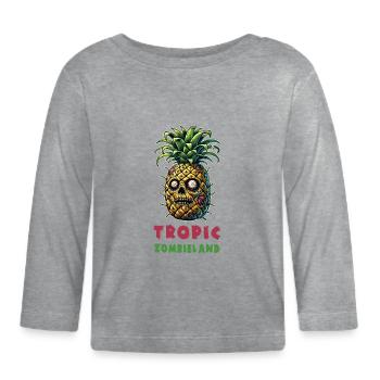 Tropic Zombieland pineapple - Organic Baby Long Sleeve T-Shirt - heather grey - Front