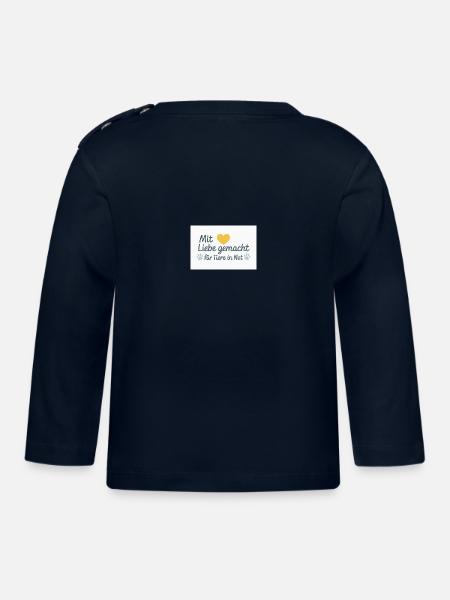 Für Tiere in Not - Baby Bio-Langarmshirt - Navy